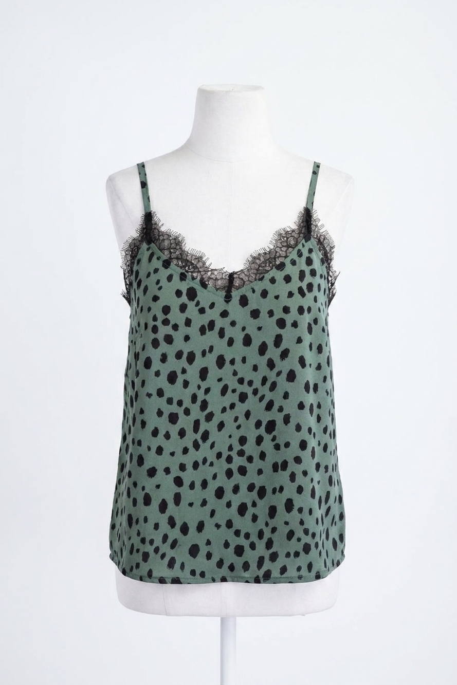 NEW EE:SOME eyelash lace camisole in animal print
